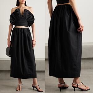 Mara Hoffman | Billie Organic Cotton Poplin Midi Skirt Elastic Waist Maxi XL